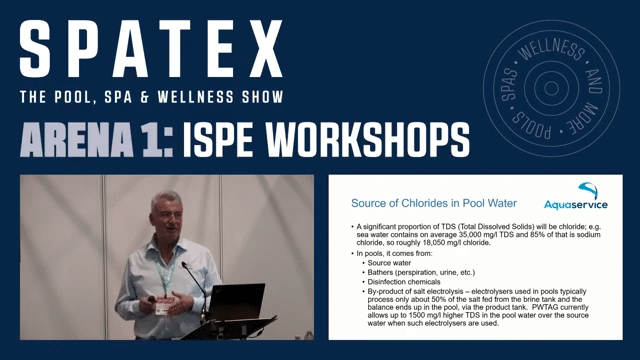 Aquaservice lecturing at Spatex '26 (Duncan Ockendon)